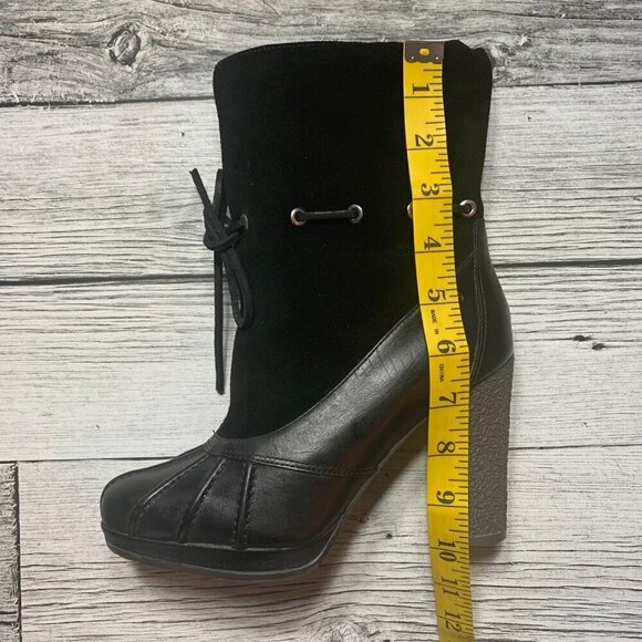 Rockport Adiprene by Adidas Ankle Boot Black Sherpa Lined Platform Booties - Picture 11 of 14